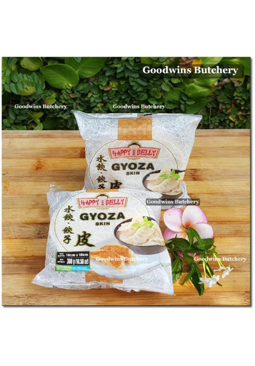 Pastry frozen SKIN GYOZA kulit pangsit siomay wonton ravioli dumpling dimsum TYJ HAPPY BELLY Singapore ROUND 10cm 38 sheets 300g 10.58oz